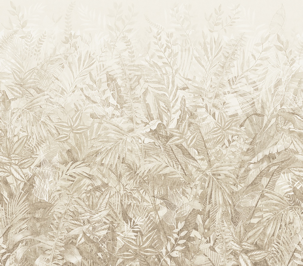 [350704] Riviera Maison - Linen Leaves Mural (Large Version) 350704