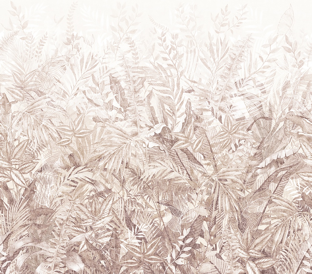 [350708] Riviera Maison - Linen Leaves Mural (Large Version) 350708