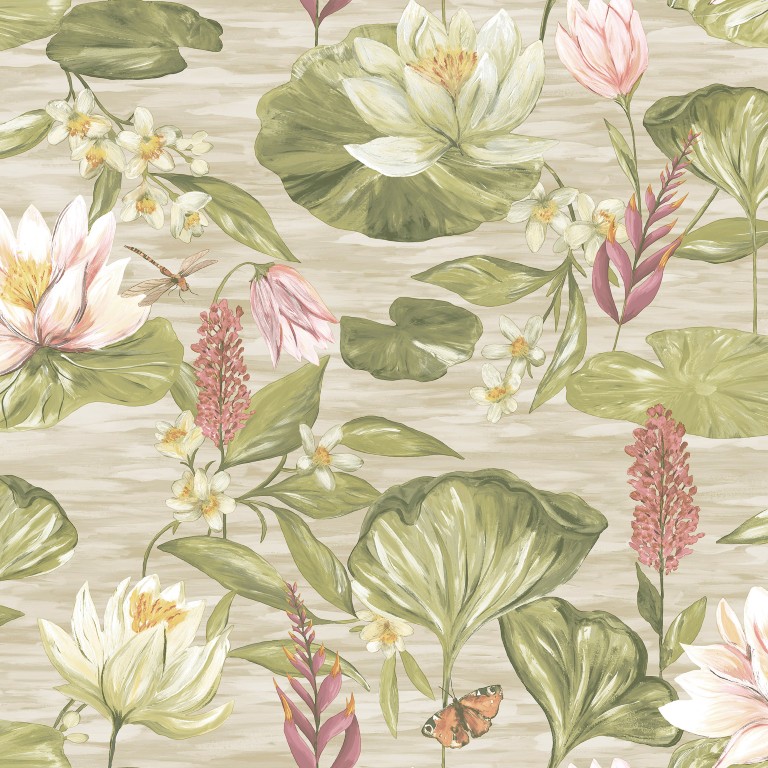 The Lost Gardens - Water Lily Beige 91642