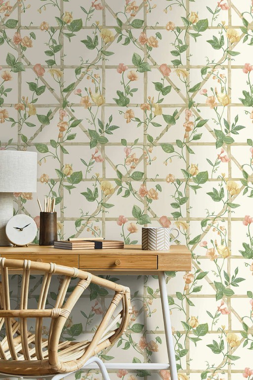 Imaginarium 3 - Trailing Floral Trellis Orange Cream 14200