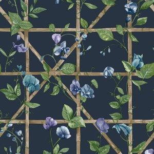 Imaginarium 3 - Trailing Floral Trellis Navy 14202