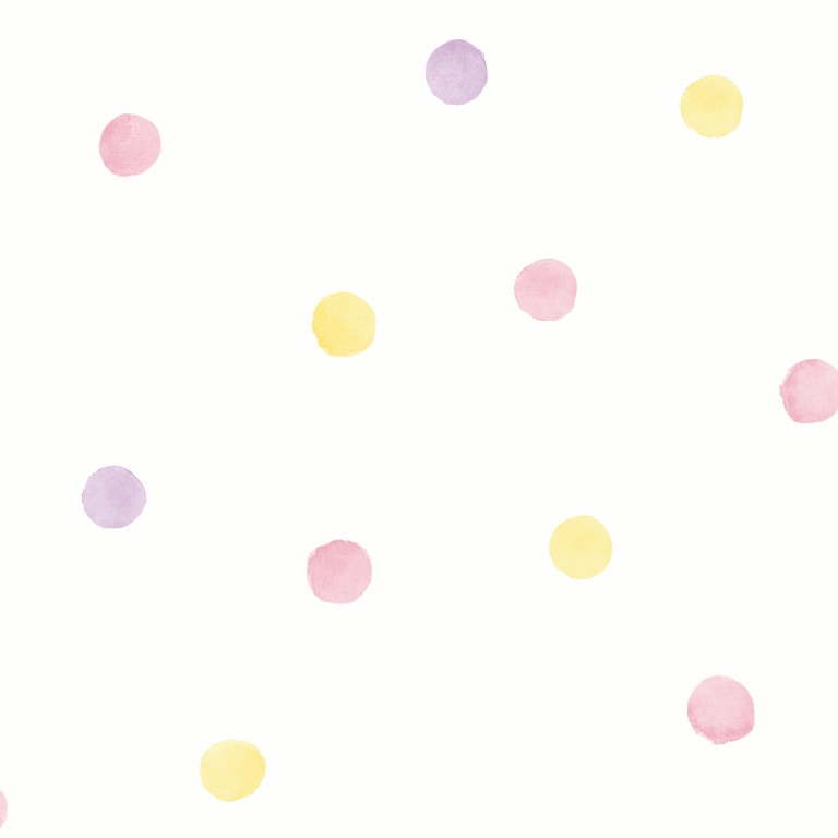 Over the Rainbow - Watercolour Polka Dots Pink / Yellow 91000