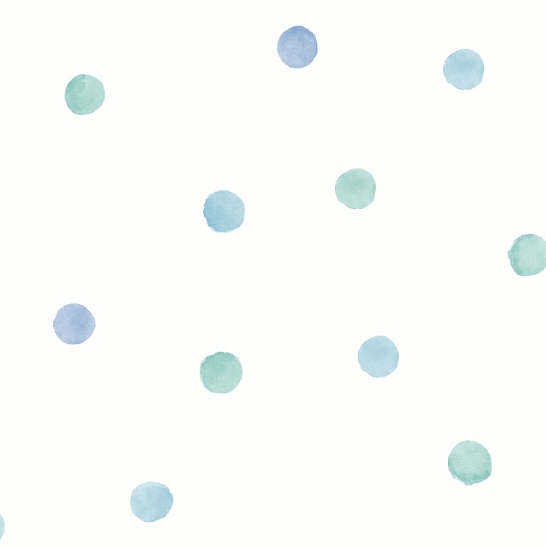Over the Rainbow - Watercolour Polka Dots Blue / Teal 91001