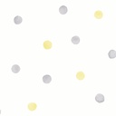 Over the Rainbow - Watercolour Polka Dots Grey / Yellow 91002